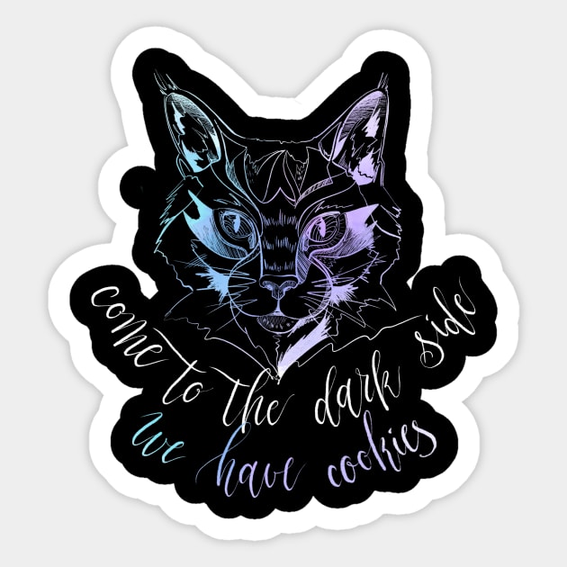 Come to the dark side we have cookies-Cat Sticker by meridiem